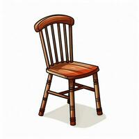 Kitchen Chair 2d cartoon illustraton on white background h photo