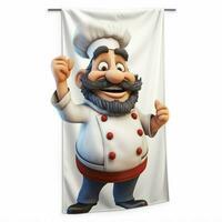 Kitchen towel 2d cartoon illustraton on white background h photo