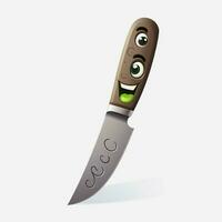 Kitchen Knife 2d cartoon illustraton on white background h photo