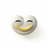 Kissing Face with Smiling Eyes emoji on white background h photo