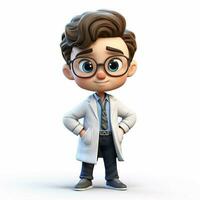 Lab Coat 2d cartoon illustraton on white background high q photo