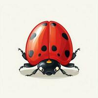 Ladybug 2d cartoon vector illustration on white background photo