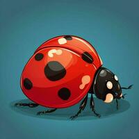 Ladybug 2d cartoon vector illustration on white background photo