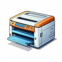 Laser printer 2d cartoon illustraton on white background h photo