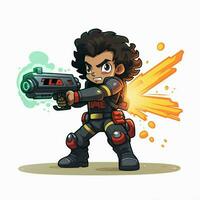 Laser tag 2d cartoon illustraton on white background high photo