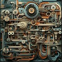 Layers of digital noise forming intricate arrangements photo