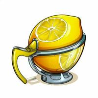 Lemon Squeezer 2d cartoon illustraton on white background photo