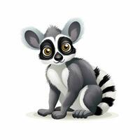 Lemur 2d cartoon vector illustration on white background photo