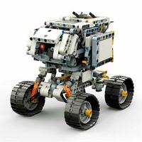 Lego Mindstorms 2d cartoon illustraton on white background photo