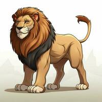 Lion 2d cartoon vector illustration on white background photo