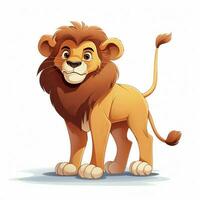 Lion 2d cartoon vector illustration on white background photo