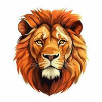 Lion 2d cartoon vector illustration on white background photo