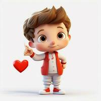 Love-You Gesture 2d cartoon illustraton on white background photo