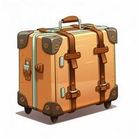Luggage 2d cartoon illustraton on white background high photo