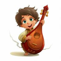 Lute 2d cartoon vector illustration on white background photo