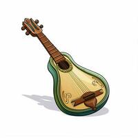Lute 2d cartoon vector illustration on white background photo