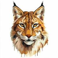 lince 2d dibujos animados vector ilustración en blanco antecedentes foto