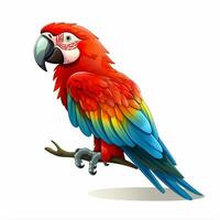 Macaw 2d cartoon vector illustration on white background photo