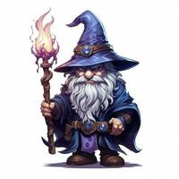 Mage 2d cartoon illustraton on white background high quality photo