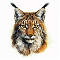 lince 2d dibujos animados vector ilustración en blanco antecedentes foto