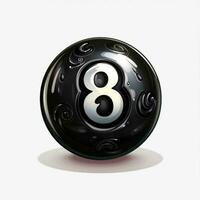 Magic 8-Ball 2d cartoon illustraton on white background photo