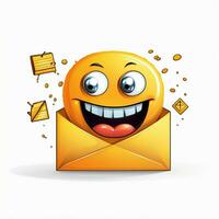 correo emojis 2d dibujos animados vector ilustración en blanco backgrond foto