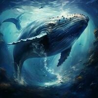 Majestic sea creature gliding through the ocean depths photo