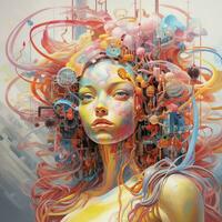 Malfunctioning algorithms distorting reality into art photo