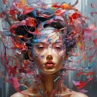 Malfunctioning algorithms distorting reality into art photo