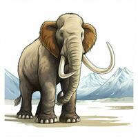 Mammoth 2d cartoon vector illustration on white background photo