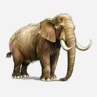 Mammoth 2d cartoon vector illustration on white background photo