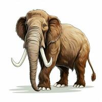 Mammoth 2d cartoon vector illustration on white background photo