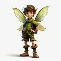 Man Fairy 2d cartoon illustraton on white background high photo