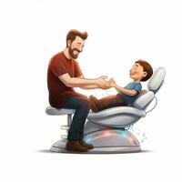 Man Getting Massage 2d cartoon illustraton on white background photo