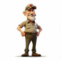 Man Guard 2d cartoon illustraton on white background high photo