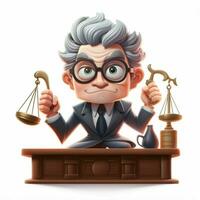 Man Judge 2d cartoon illustraton on white background high photo