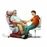 Man Getting Massage 2d cartoon illustraton on white background photo