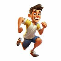 hombre corriendo 2d dibujos animados ilustracion en blanco antecedentes alto foto