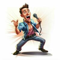 Man Singer 2d cartoon illustraton on white background high photo