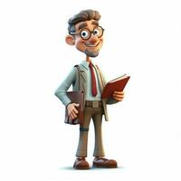 Man Teacher 2d cartoon illustraton on white background hig photo