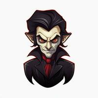 Man Vampire 2d cartoon illustraton on white background high photo