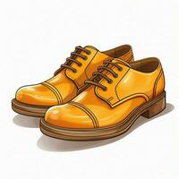 Mans Shoe 2d cartoon illustraton on white background high photo