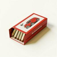 Matchbox 2d cartoon illustraton on white background high q photo