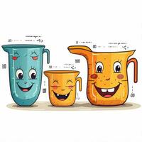 Measuring Cups 2d cartoon illustraton on white background photo