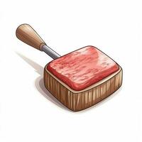 Meat Mallet Meat Tenderizer 2d cartoon illustraton on whit photo