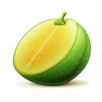 Melon 2d cartoon illustraton on white background high qual photo