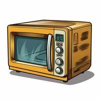 Microwave 2d cartoon illustraton on white background high photo