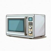 Microwave 2d cartoon illustraton on white background high photo