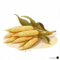 Millet 2d vector illustration cartoon in white background photo