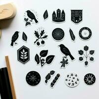 Minimalistic and elegant black and white stickers photo